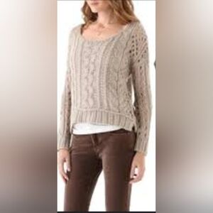 FREE PEOPLE Cable Knit cropped Sweater 15% wool